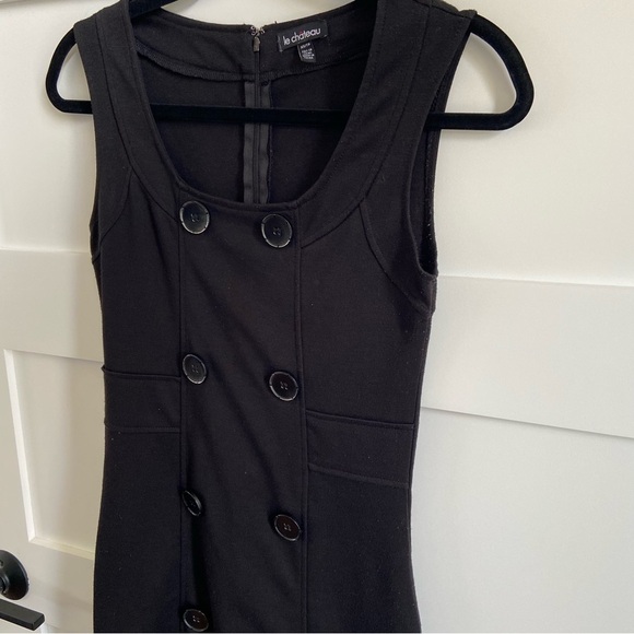 Vintage 90s Le Chateau Black Sleeveless Mini Dress - Picture 5 of 14